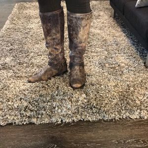 Frye Knee High, Brown Distressed Boot Size 8